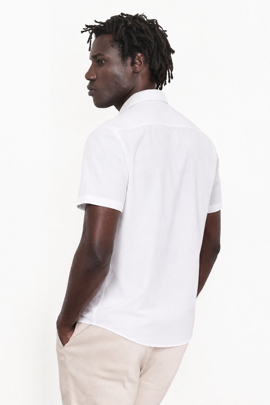 Camisa Manga Curta Linen Flex Branco — foto 4 de 5