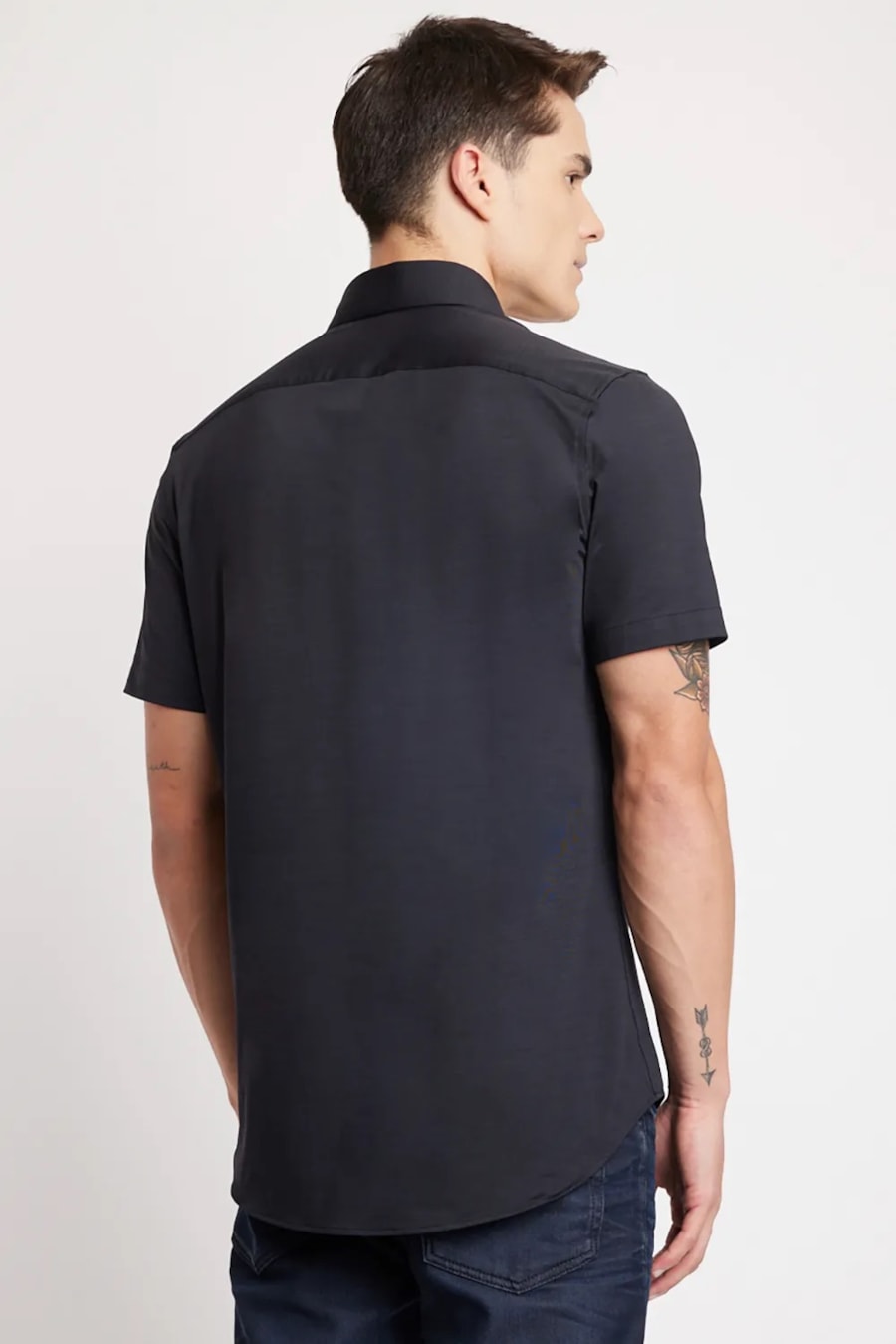 Camisa Manga Curta Melange Preto — foto 5 de 5