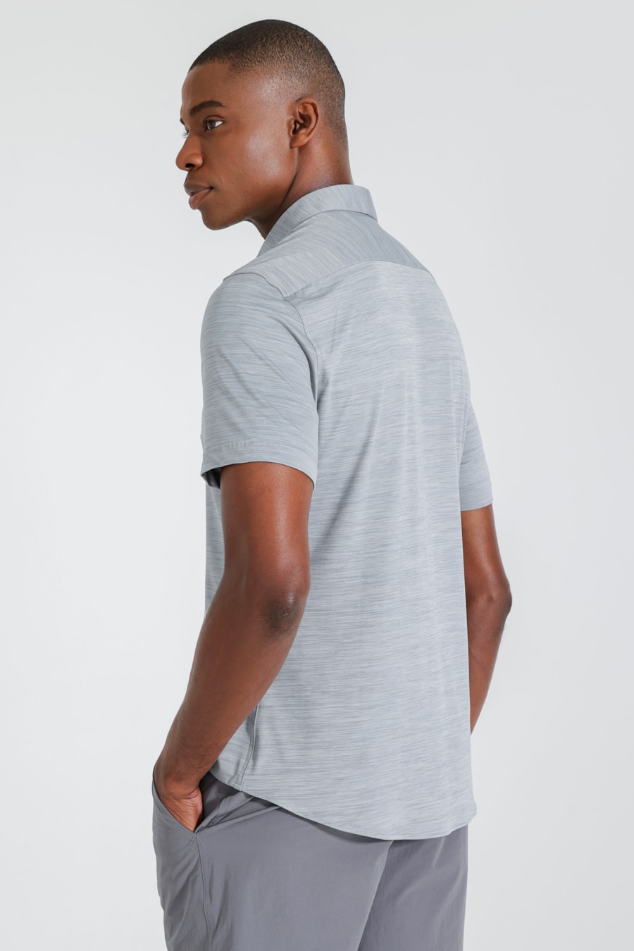 Camisa Manga Curta Mescla Dry Cinza Mescla — foto 4 de 5