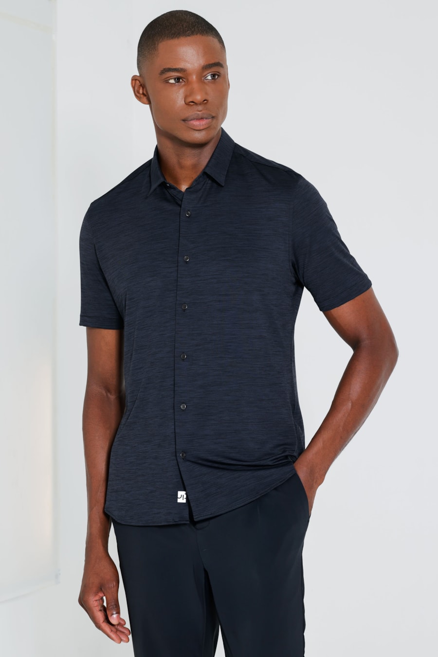 Camisa Manga Curta Mescla Dry Preto Com Grafite Mescla — foto 1 de 5