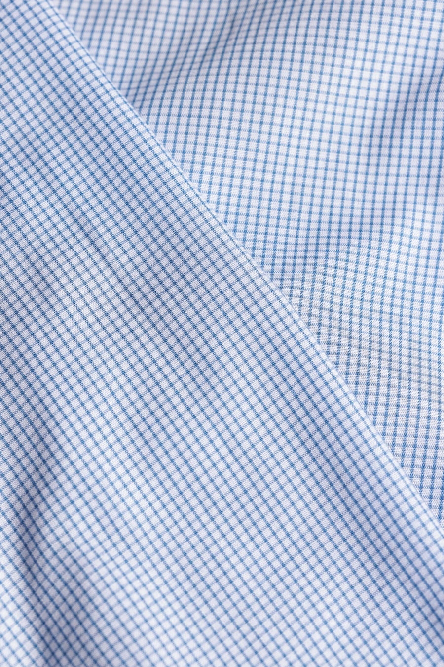 Camisa Manga Curta Micro Xadrez Branco Com Azul — foto 5 de 6