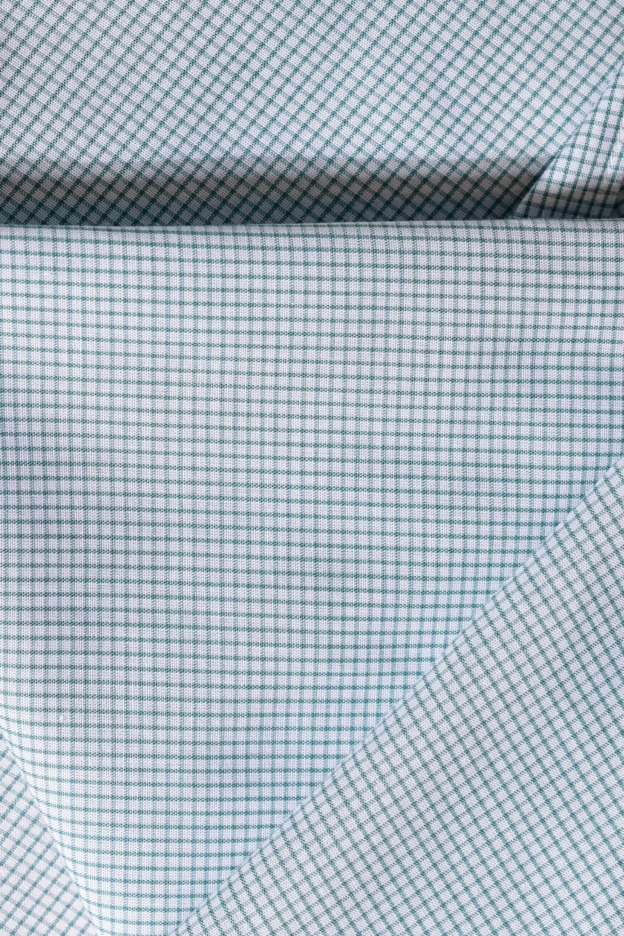 Camisa Manga Curta Micro Xadrez Branco Com Verde — foto 5 de 6
