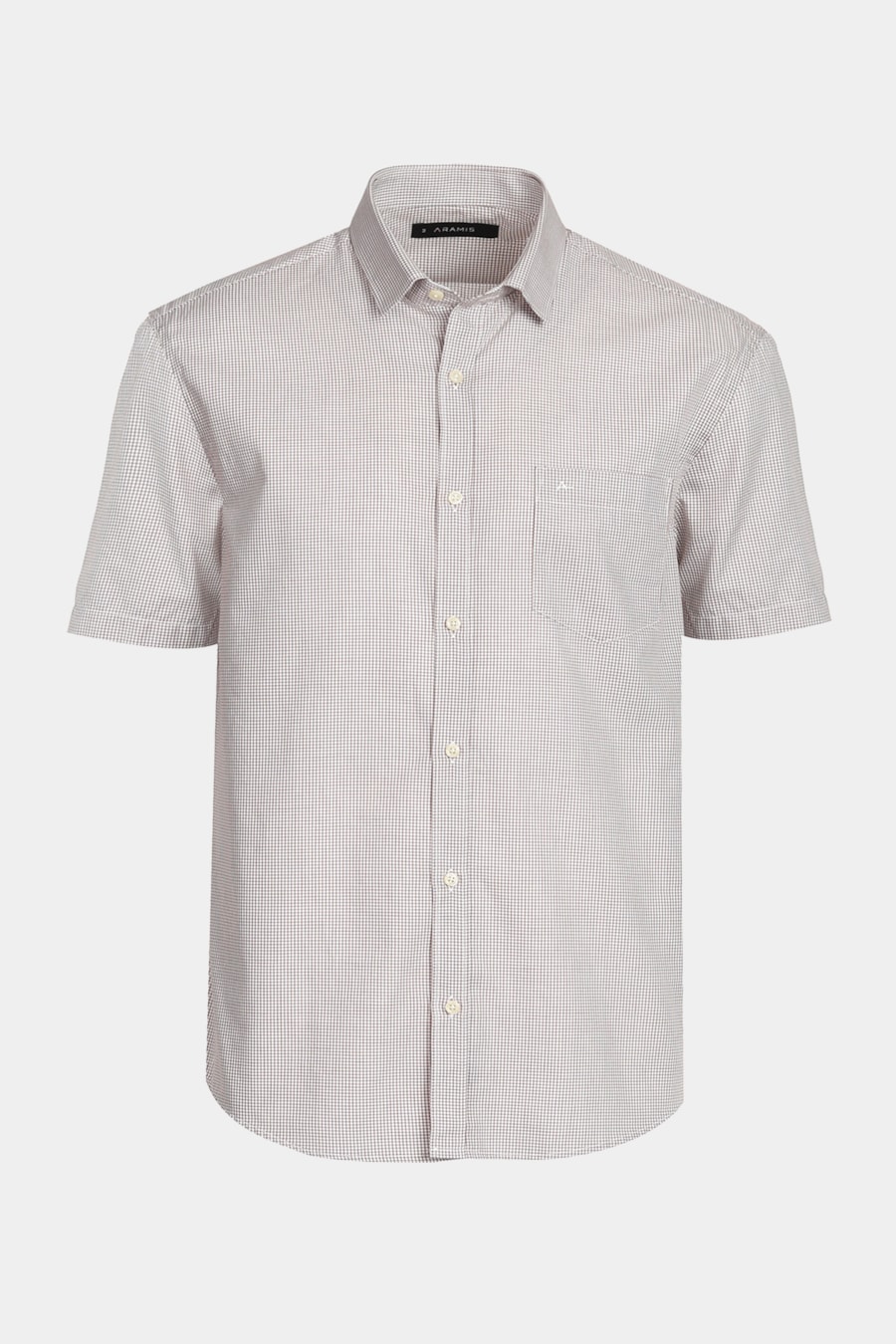 Camisa Manga Curta Micro Xadrez Branco/Telha — foto 6 de 6