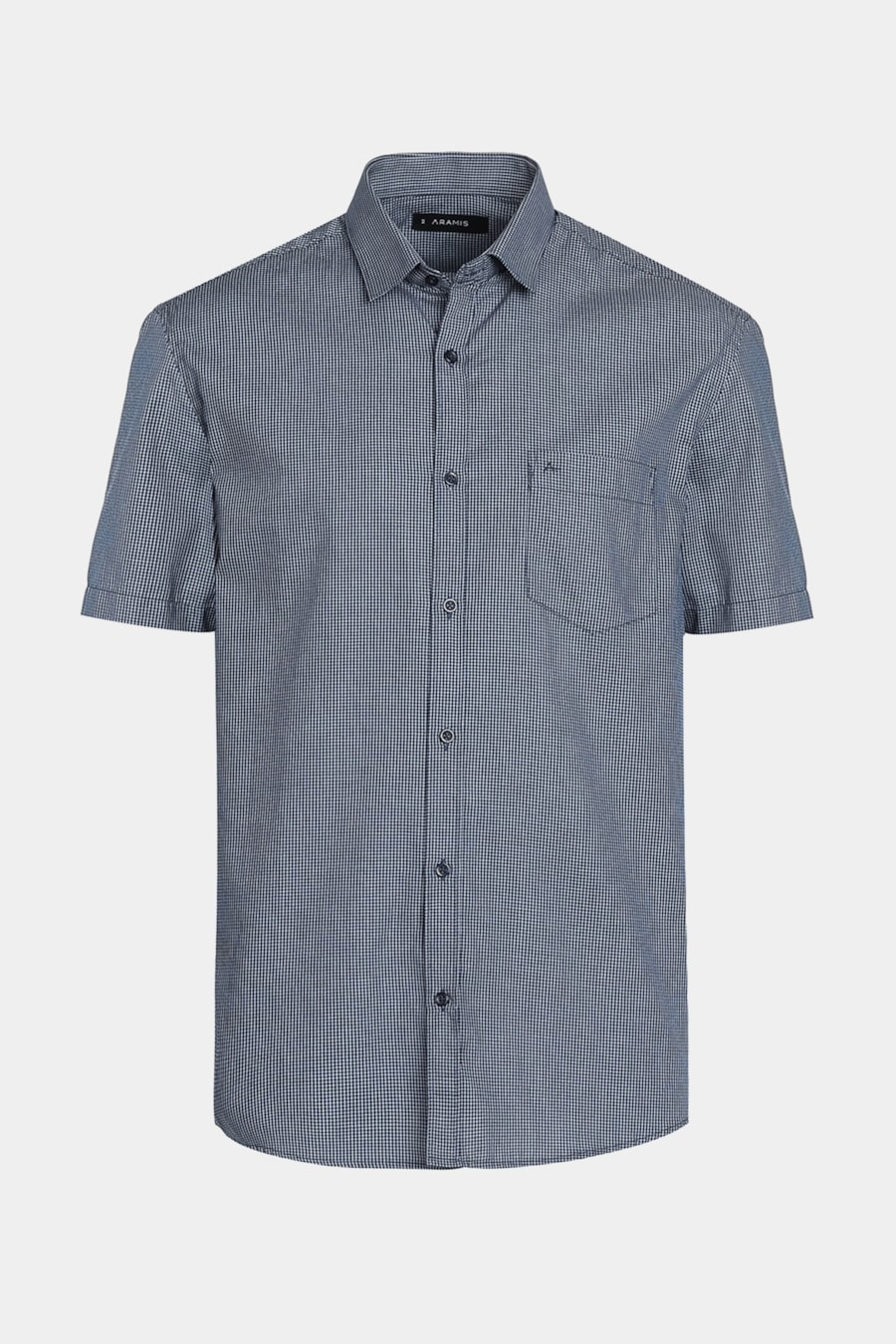 Camisa Manga Curta Micro Xadrez Marinho/Azul Claro — foto 6 de 6