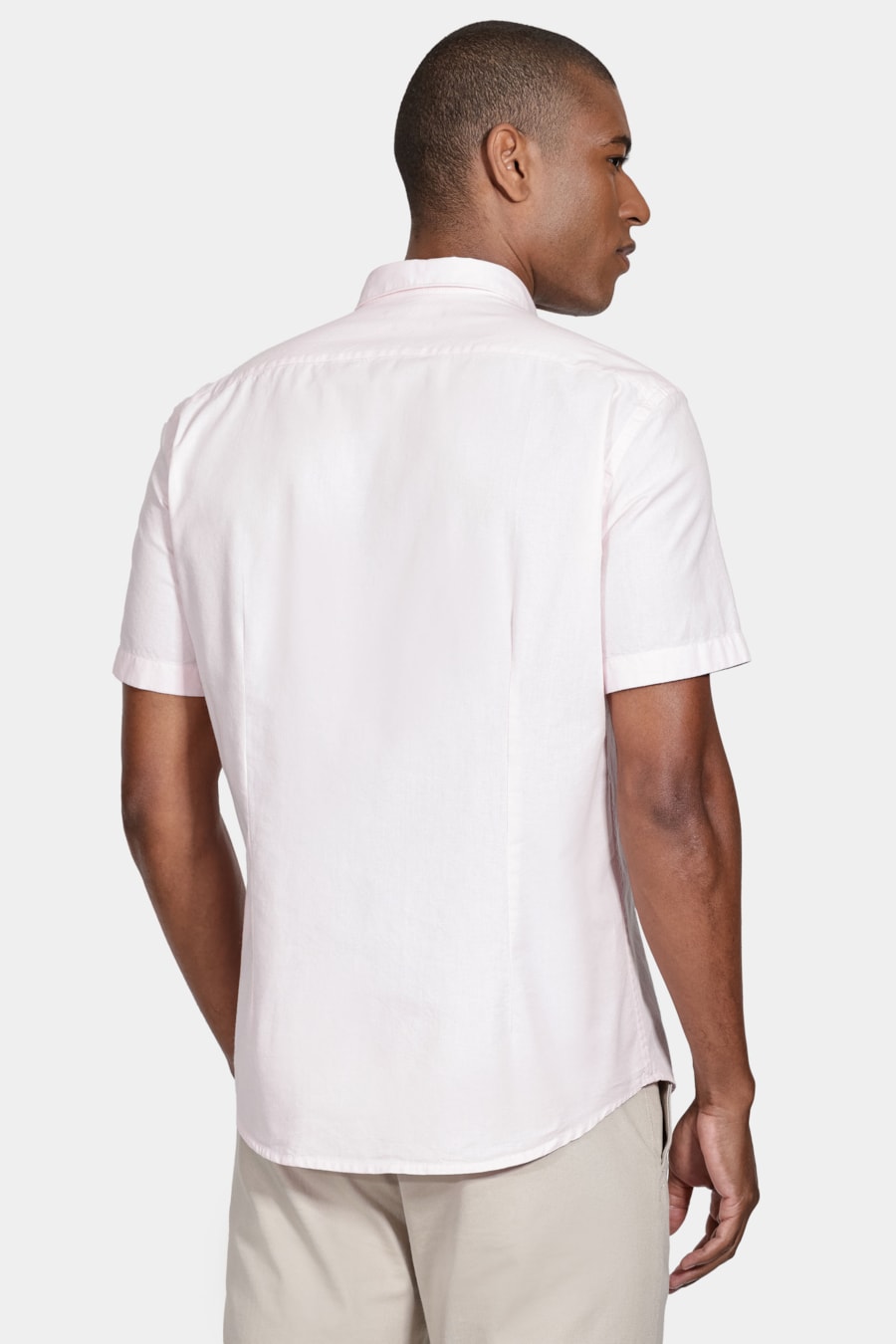 Camisa Manga Curta Move Slim Oxford Button Down Copan Rosa — foto 4 de 5