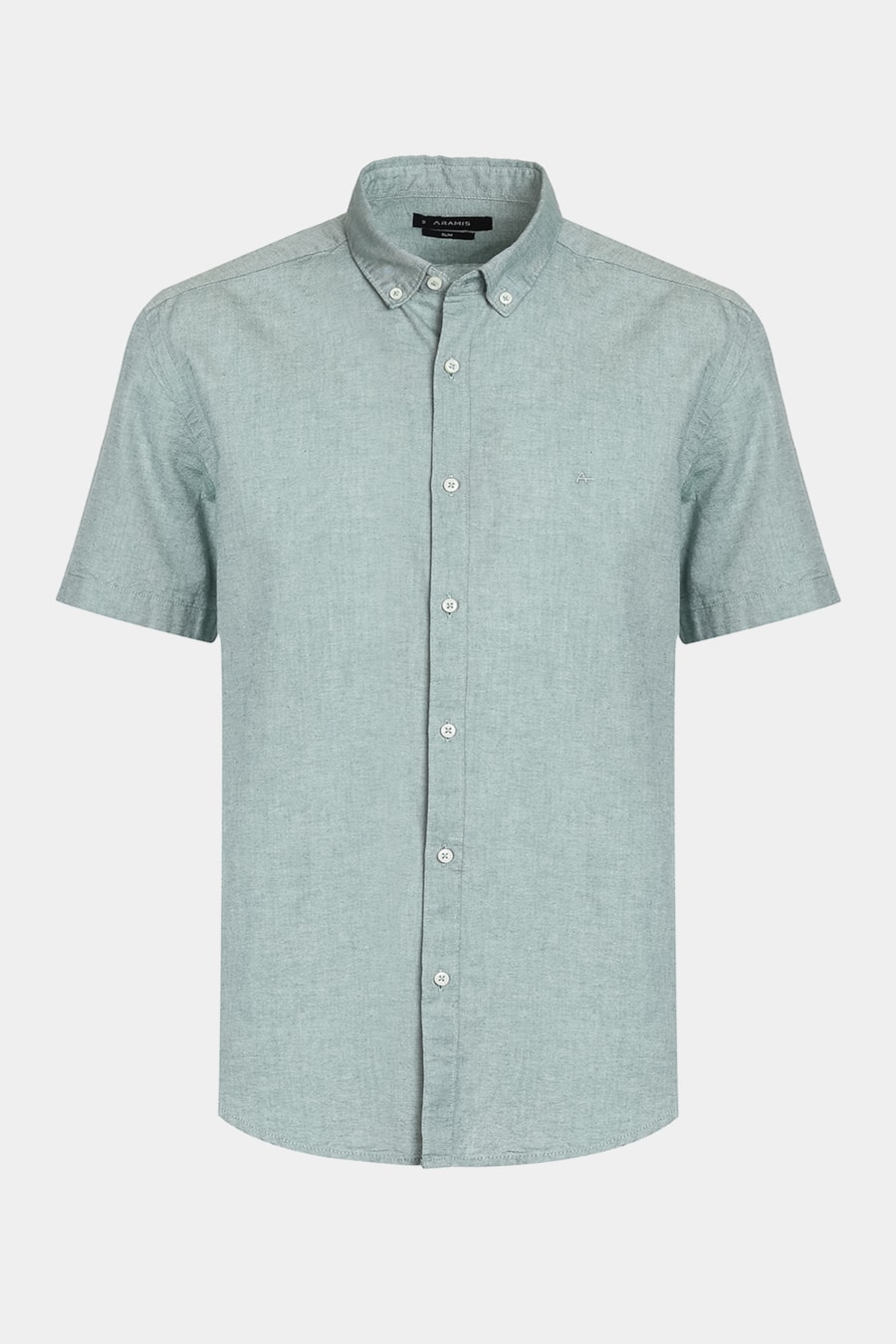 Camisa Manga Curta Move Slim Oxford Button Down Copan Verde Folha