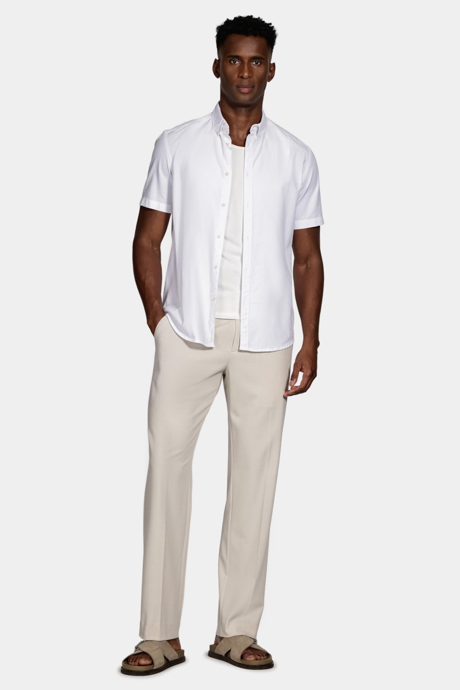 Camisa Manga Curta Oxford Branco — foto 2 de 6