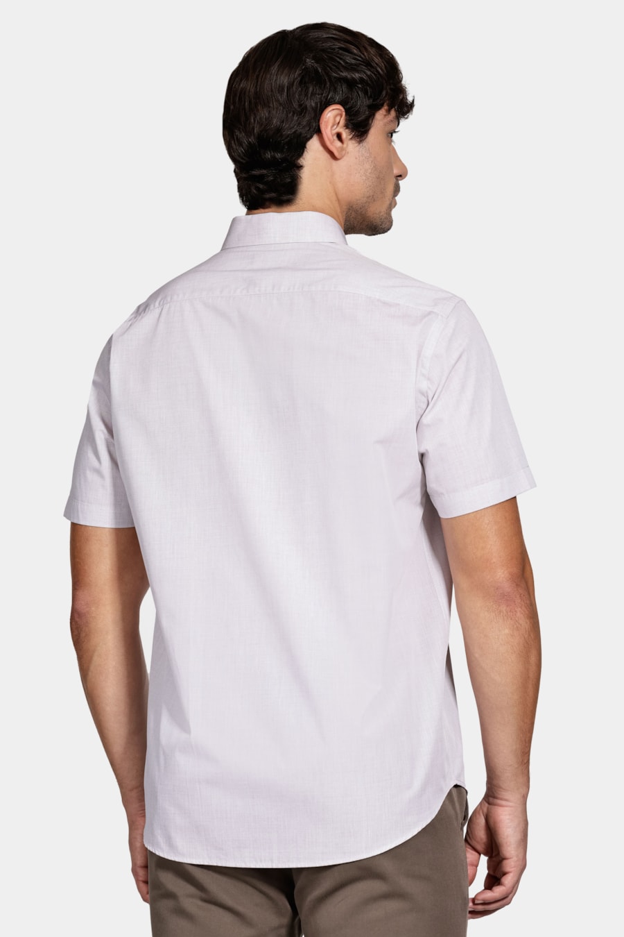 Camisa Manga Curta Regular Algodão Egípcio Barolo Natural — foto 4 de 5