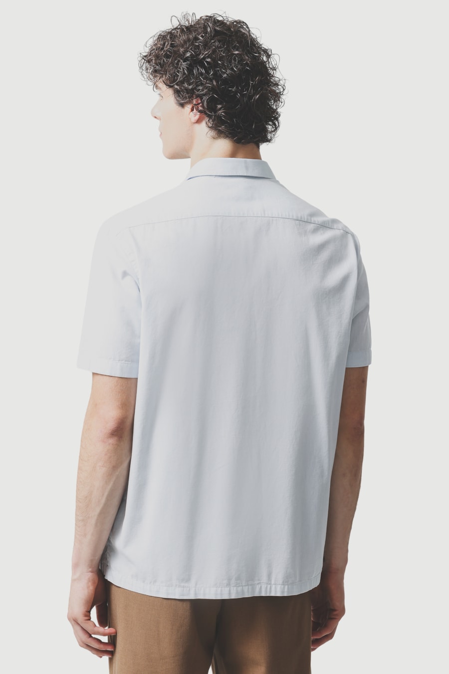 Camisa Manga Curta Regular Algodao Mescla Lotte Azul Celeste — foto 4 de 6