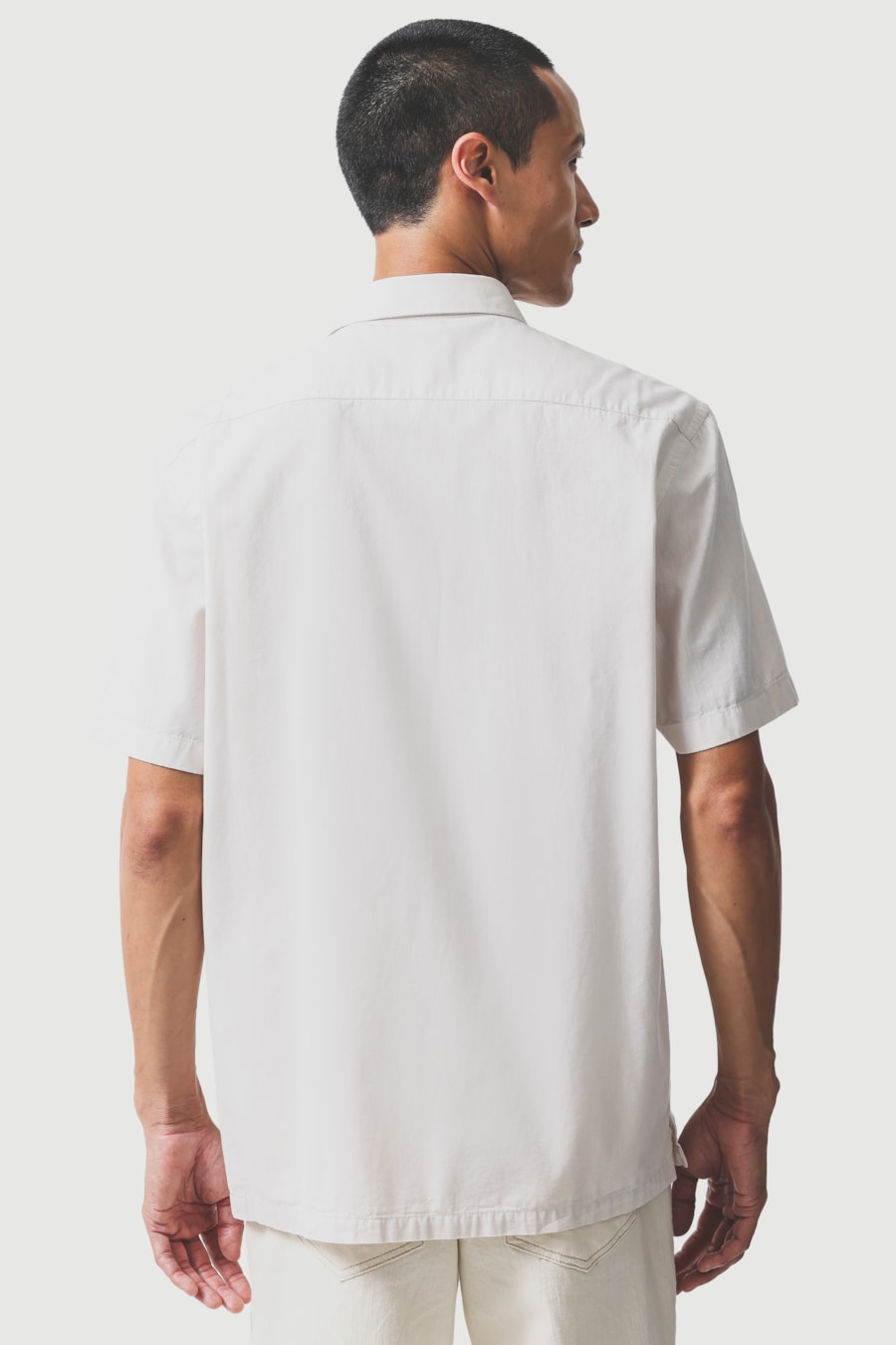Camisa Manga Curta Regular Algodao Mescla Lotte Natural — foto 4 de 6