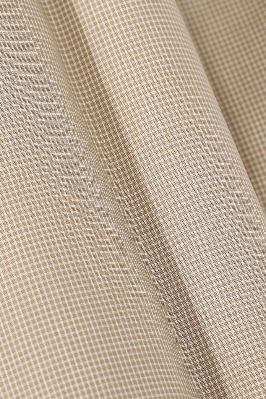 Camisa Manga Curta Regular Algodão Micro Xadrez Caramelo C/ Branco — foto 6 de 6
