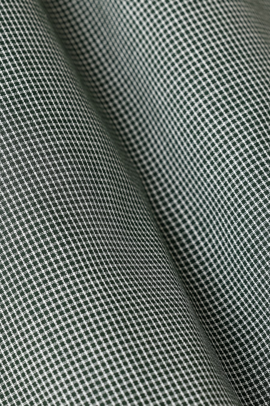 Camisa Manga Curta Regular Algodão Micro Xadrez Verde Escuro C/ Branco — foto 6 de 6