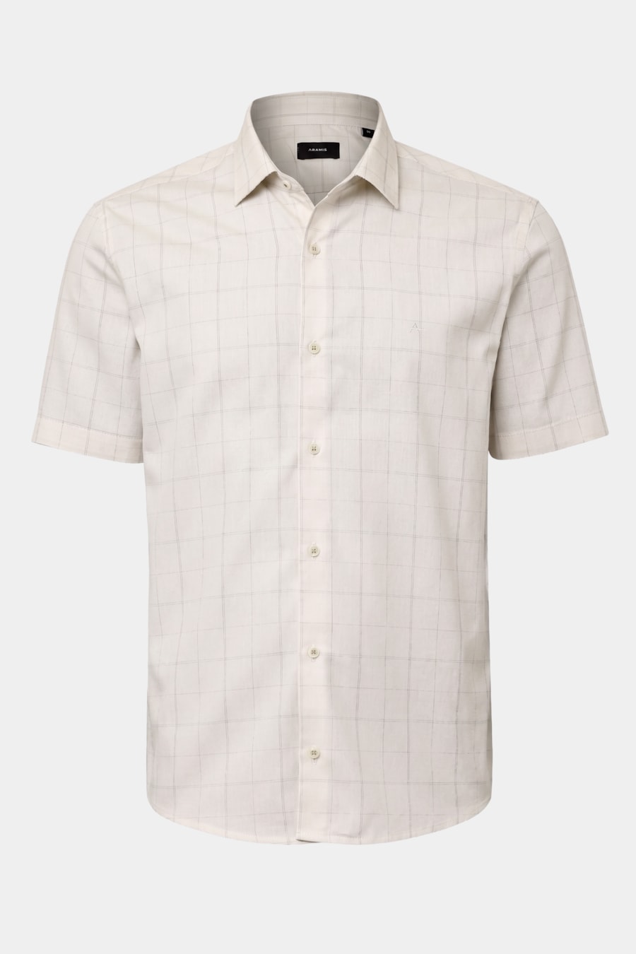 Camisa Manga Curta Regular Algodao Xadrez Fino Natural C/ Caqui — foto 5 de 6