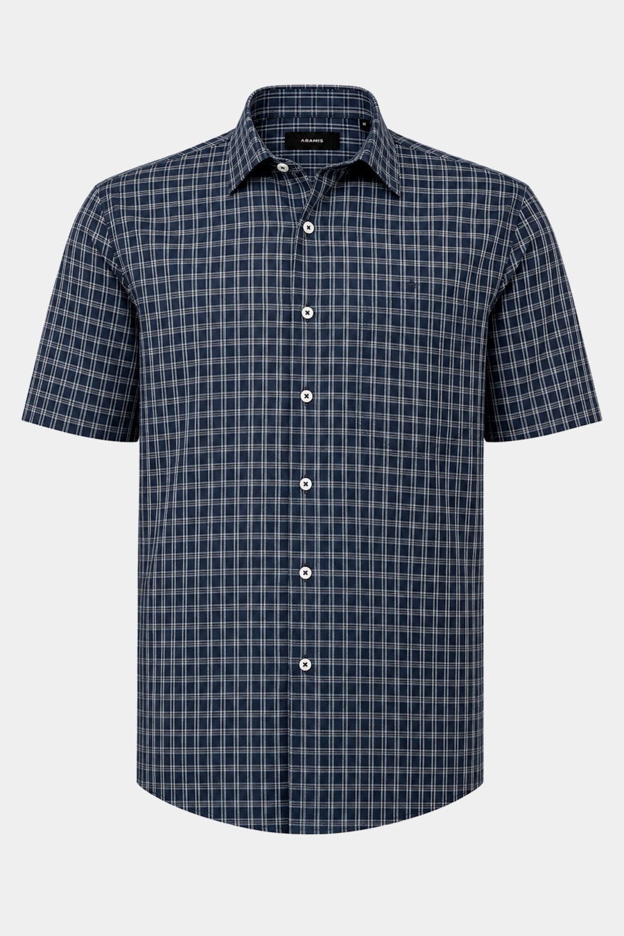 Camisa Manga Curta Regular Algodao Xadrez Marinho/Azul Claro — foto 5 de 6