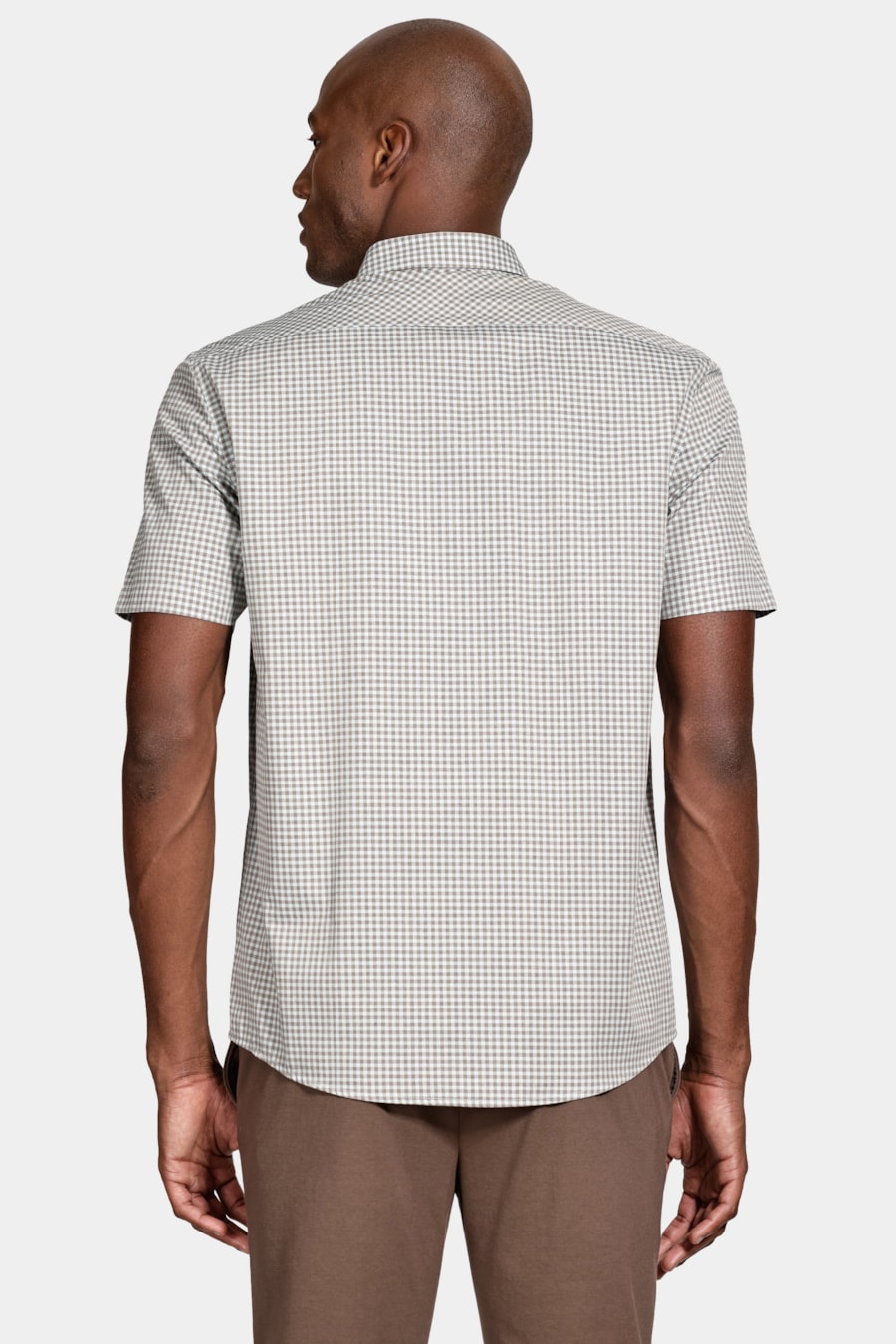 Camisa Manga Curta Regular Algodão Xadrez Verde/Cafe — foto 4 de 6