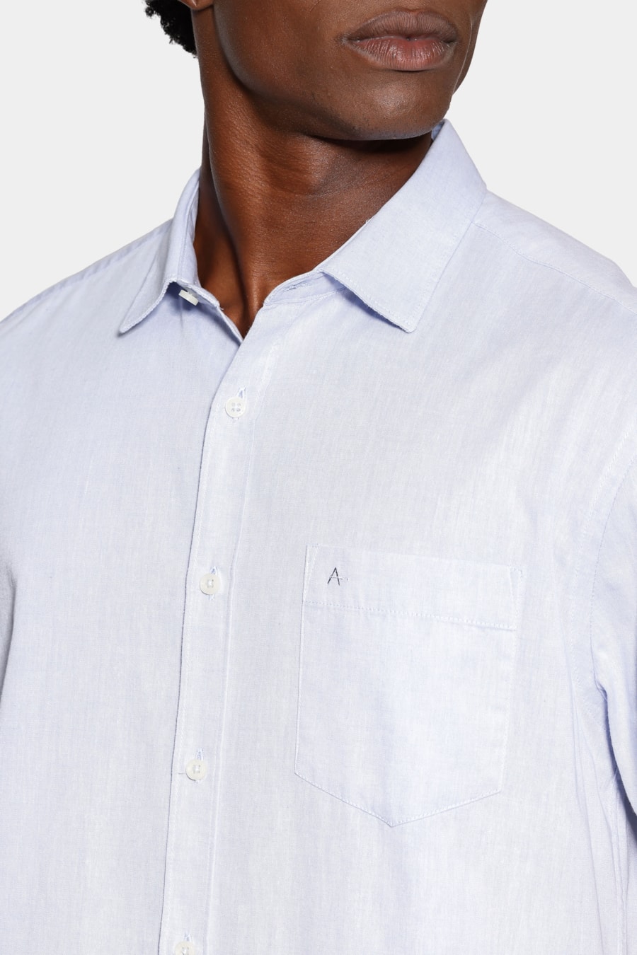 Camisa Manga Curta Regular Cb Algodao Mescla Lotte Azul — foto 3 de 7