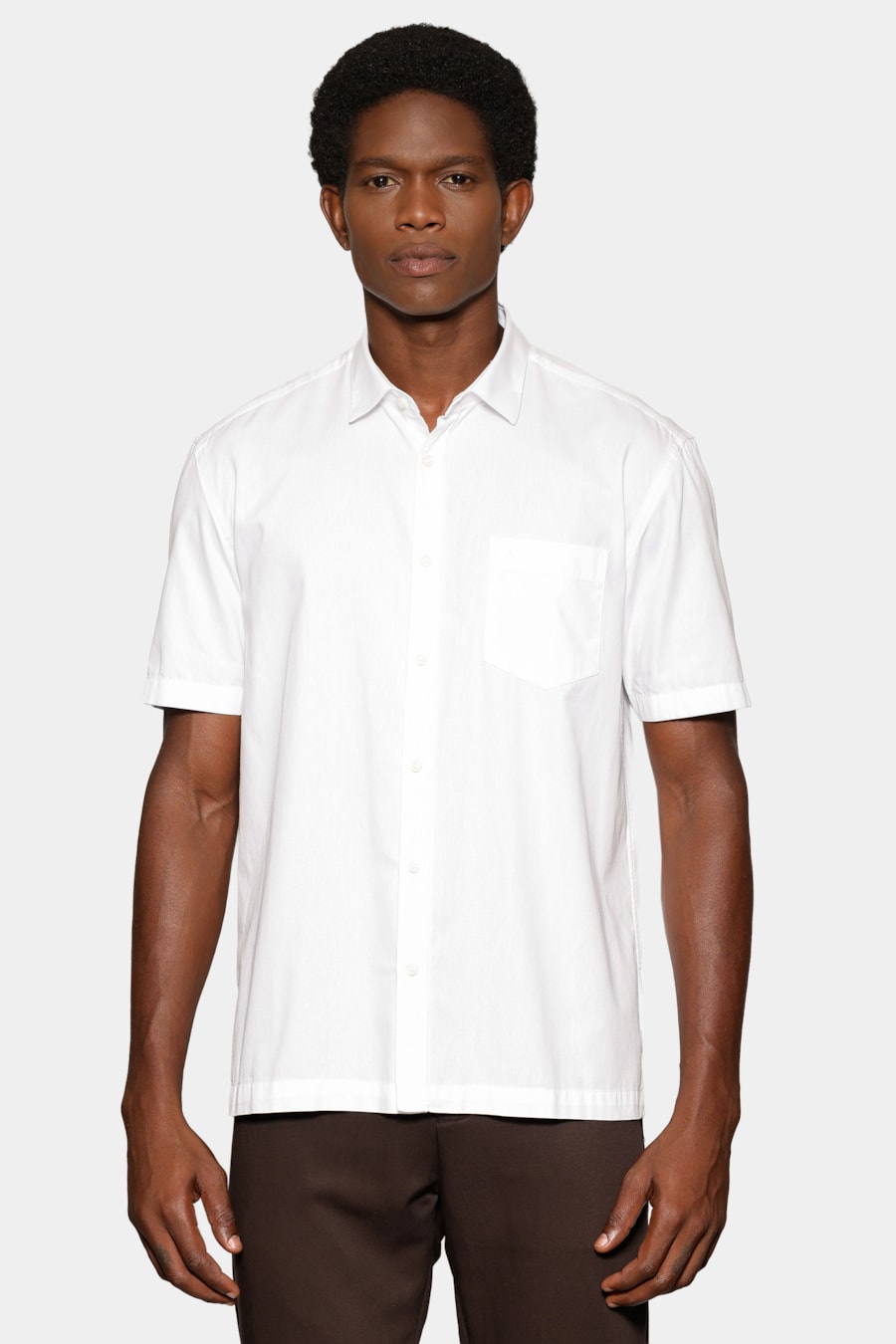 Camisa Manga Curta Regular Cb Algodao Mescla Lotte Branco — foto 1 de 6