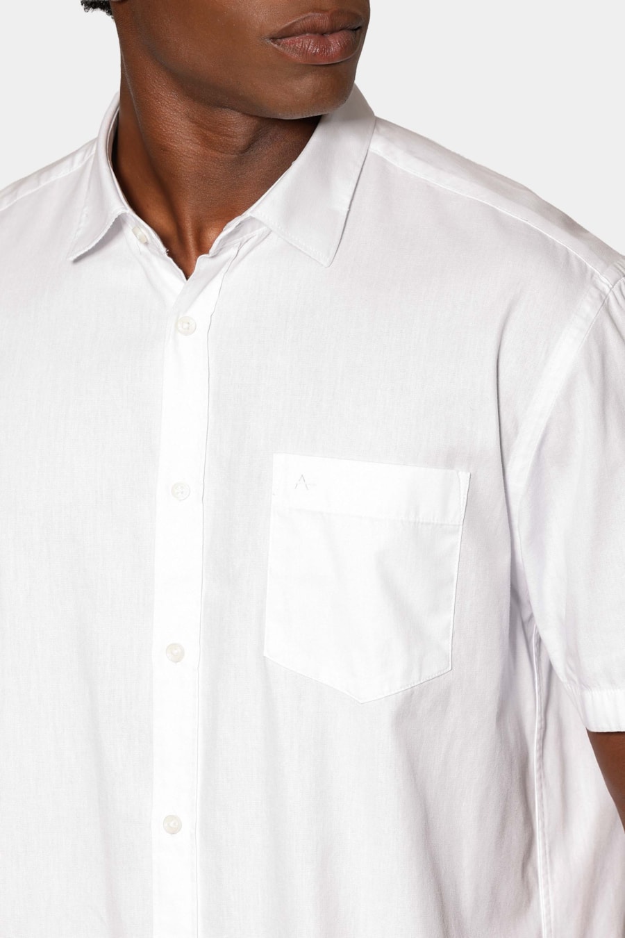 Camisa Manga Curta Regular Cb Algodao Mescla Lotte Branco — foto 3 de 6