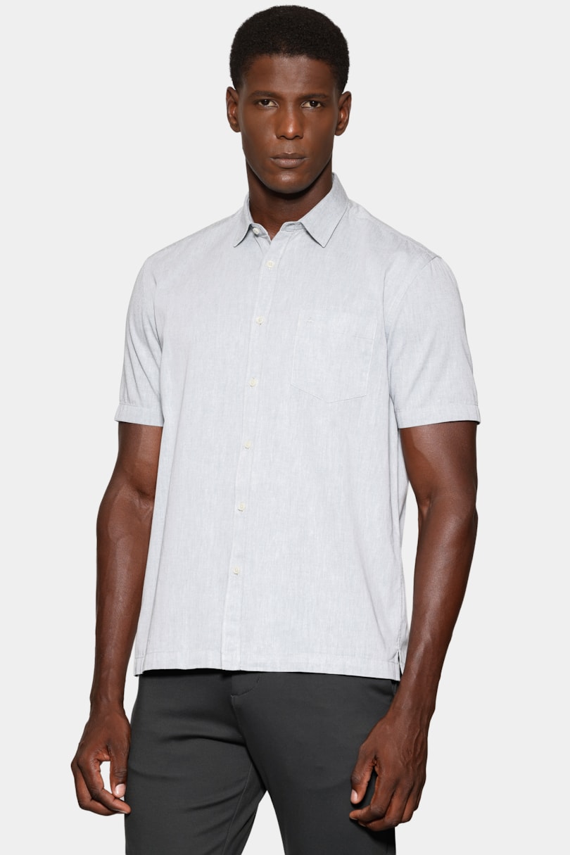 Camisa Manga Curta Regular Cb Algodao Mescla Lotte Verde Escuro