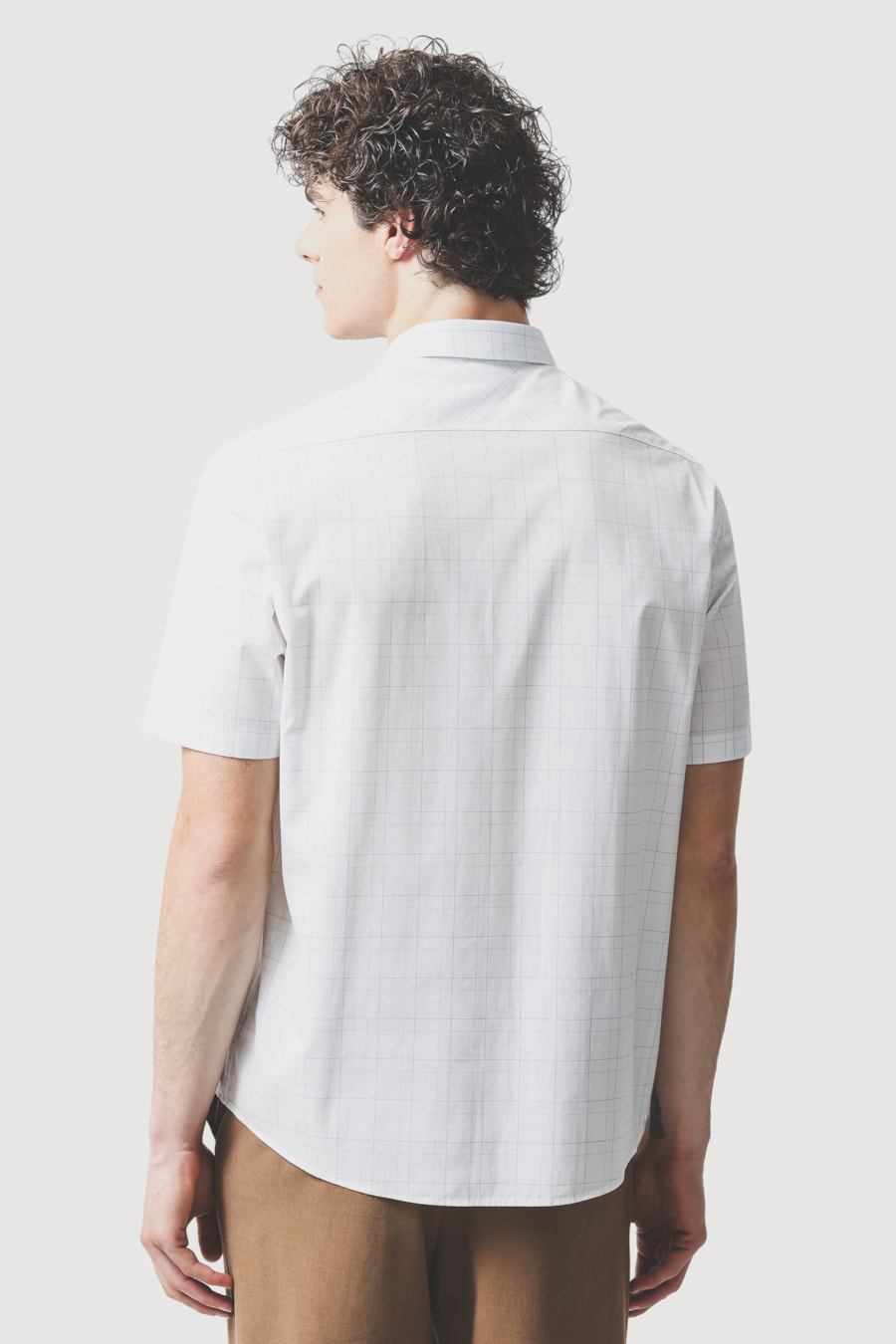 Camisa Manga Curta Regular Cb Algodao Xadrez Branco C/Marinho — foto 4 de 6