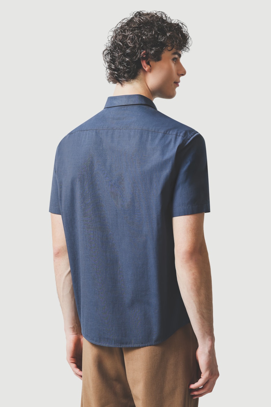 Camisa Manga Curta Regular Fil 50 Egipcio Barolo Azul Forte — foto 4 de 6