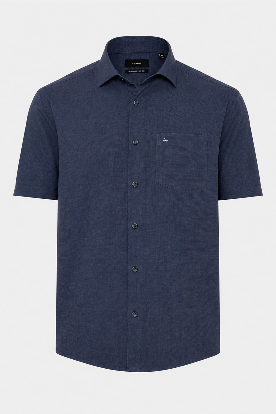 Camisa Manga Curta Regular Fil 50 Egipcio Barolo Azul Forte — foto 5 de 6