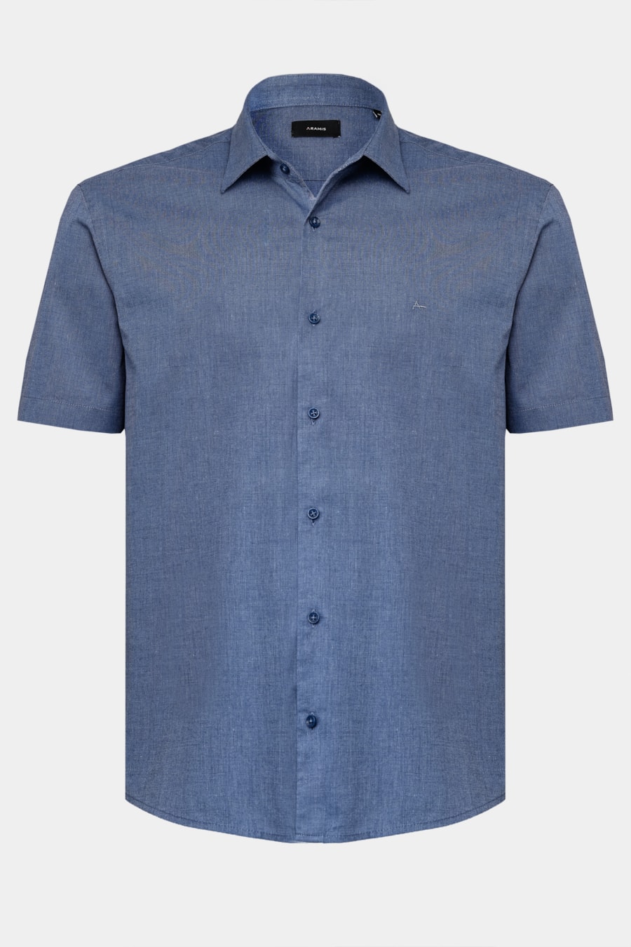Camisa Manga Curta Regular Fil a Fil Antilia Azul Forte — foto 5 de 6