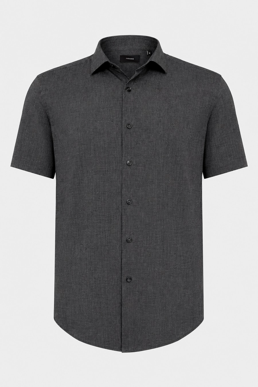 Camisa Manga Curta Regular Fil a Fil Antilia Preto — foto 5 de 6