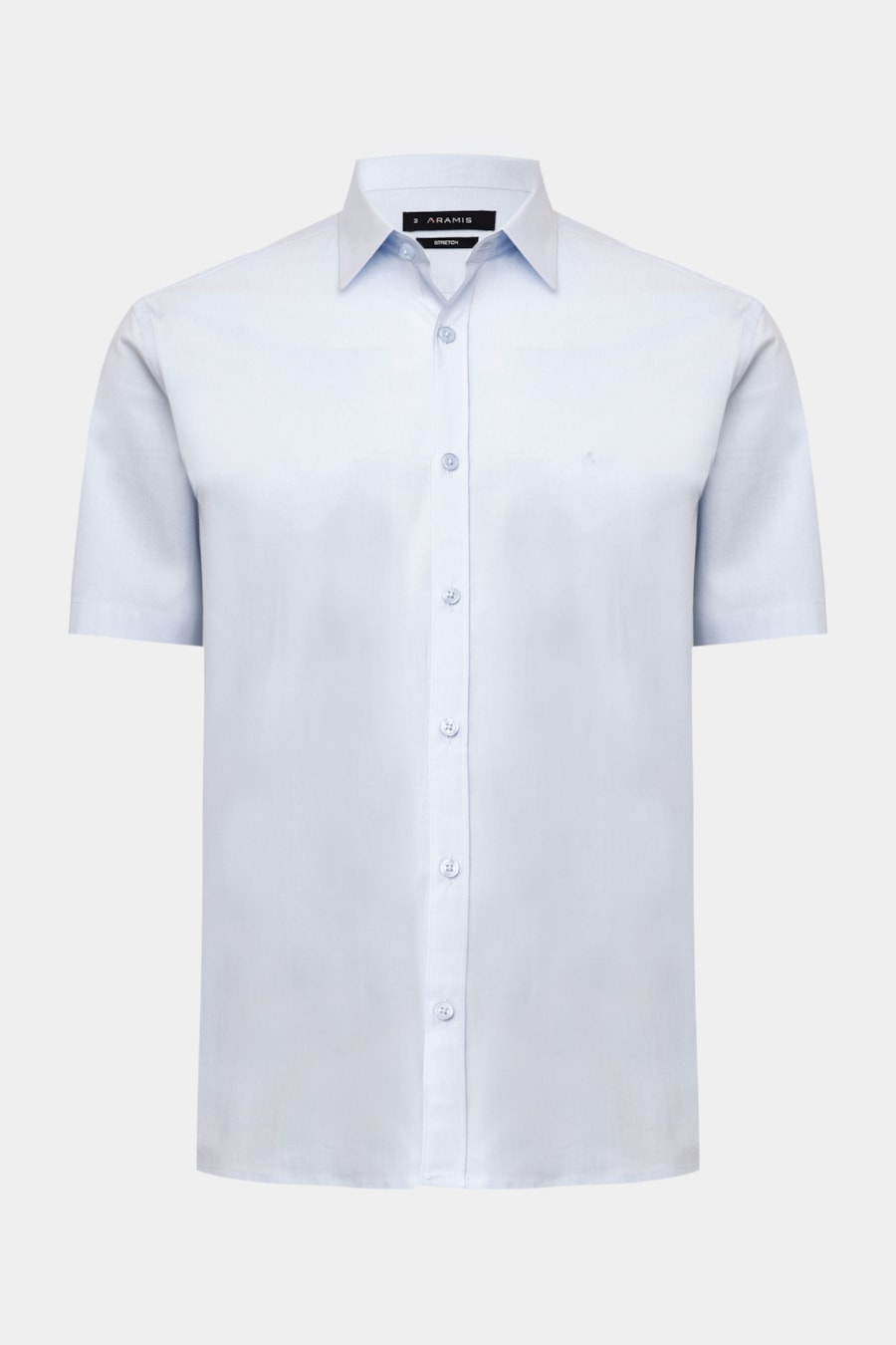 Camisa Manga Curta Regular Fil a Fil Span Azul Claro — foto 5 de 6