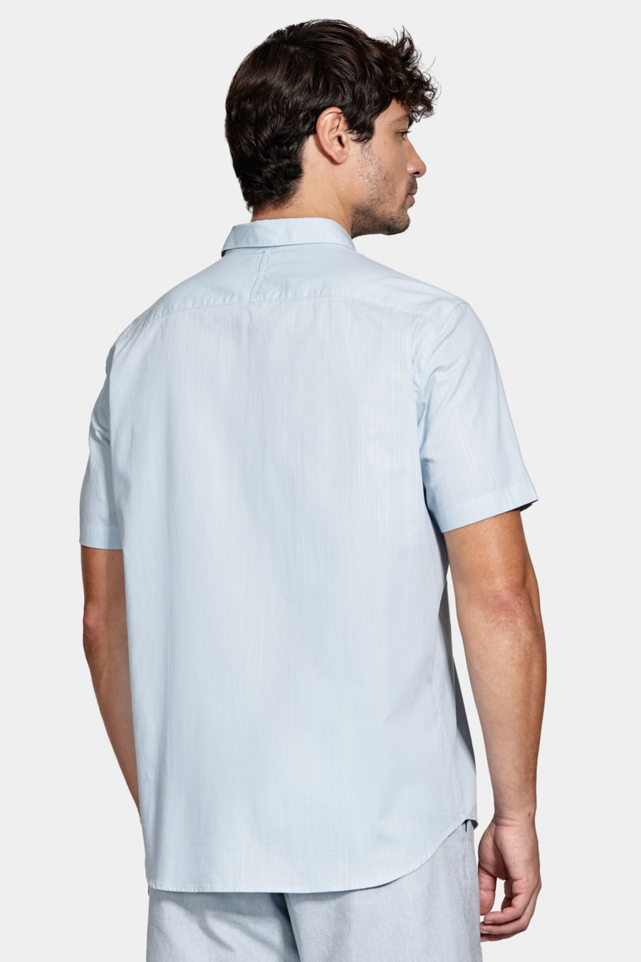 Camisa Manga Curta Regular Flame Azul Claro — foto 4 de 5