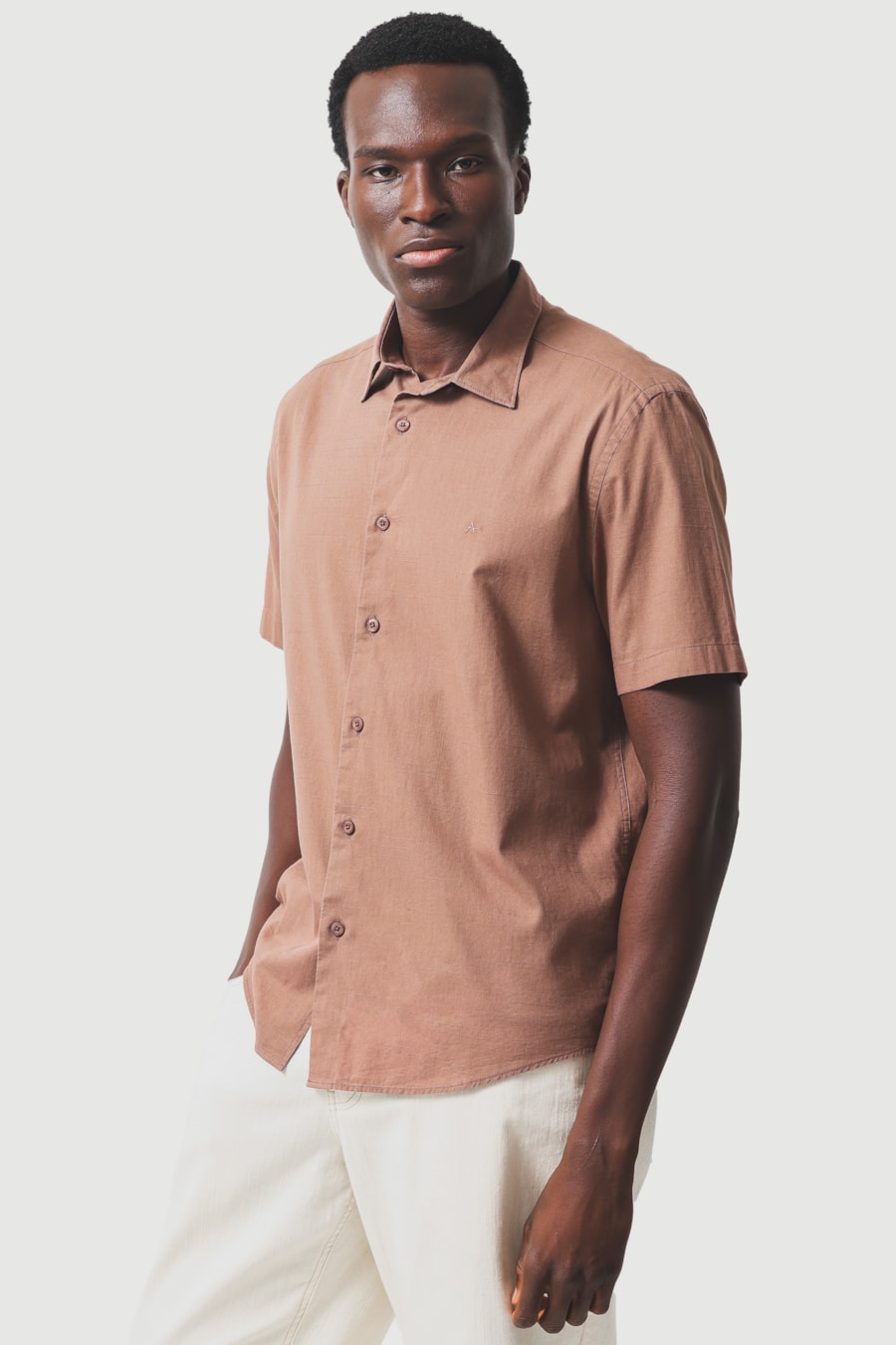 Camisa Manga Curta Regular Flame Bosco Chocolate — foto 1 de 6