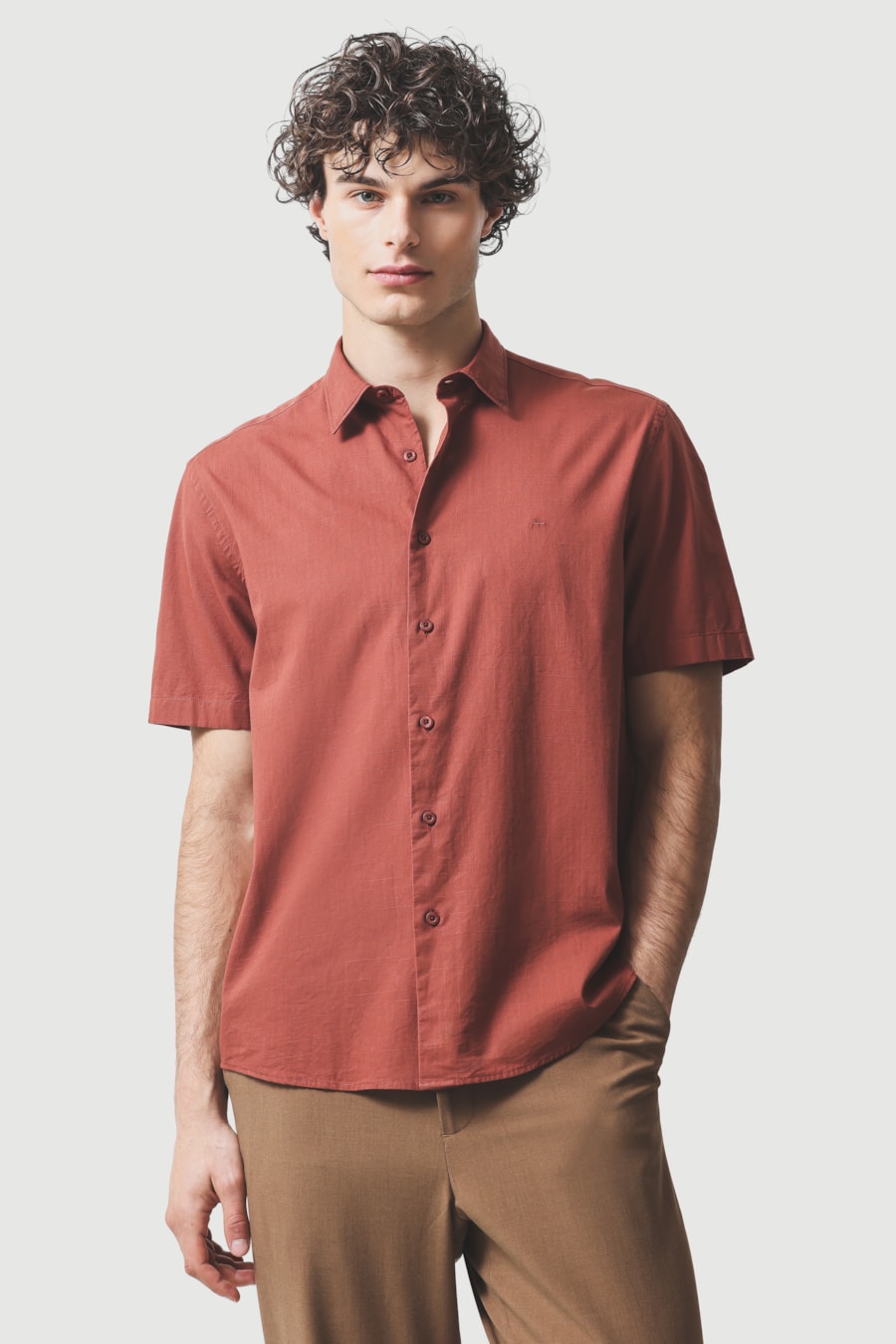 Camisa Manga Curta Regular Flame Bosco Telha — foto 1 de 6