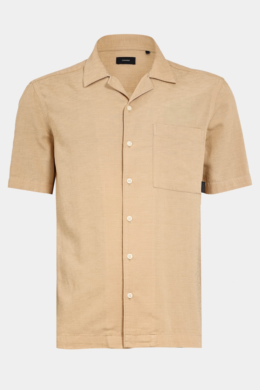 Camisa Manga Curta Regular Flamê Jacquard Caqui — foto 6 de 7