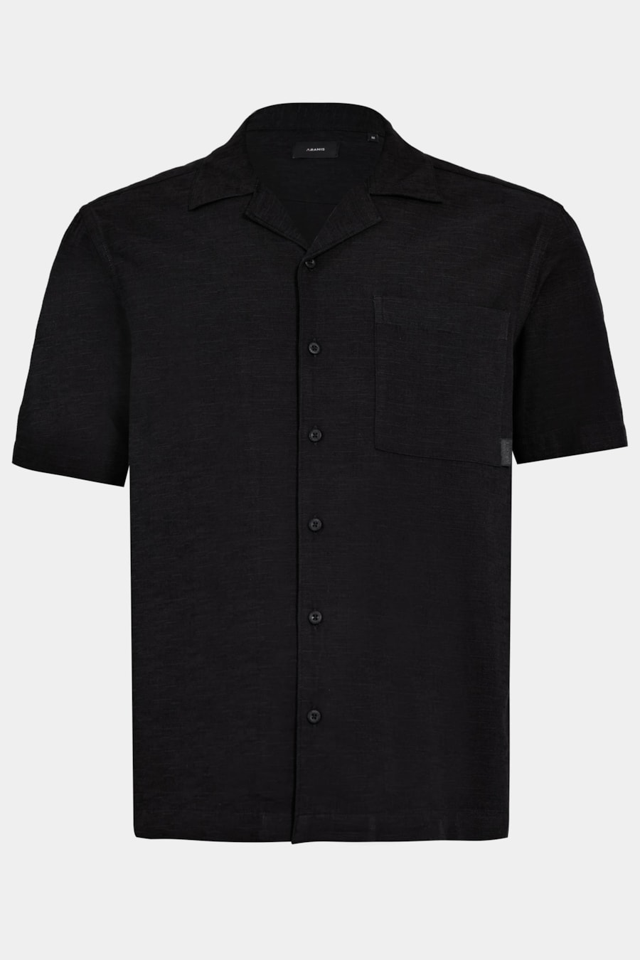 Camisa Manga Curta Regular Flamê Jacquard Preto — foto 5 de 6