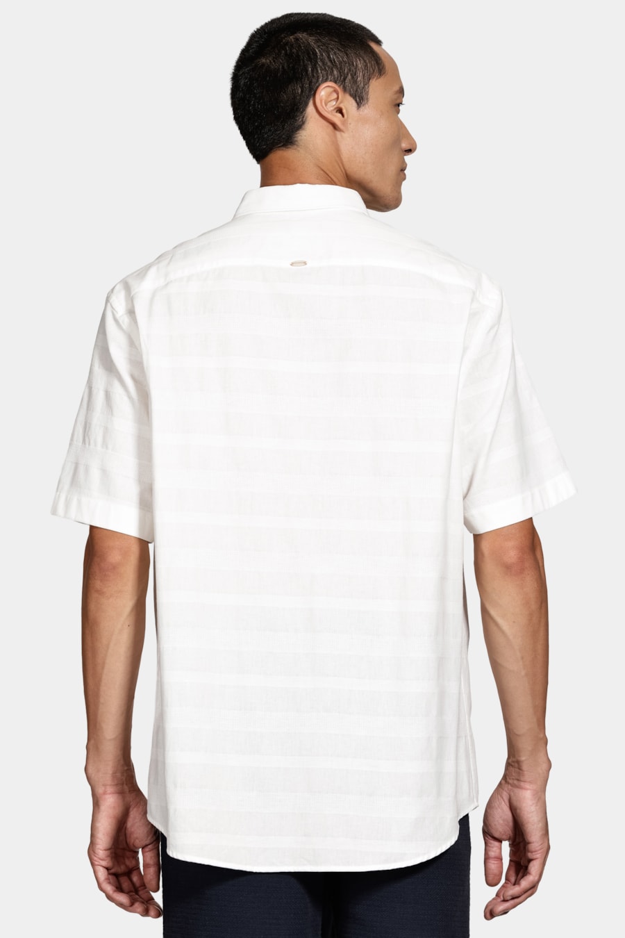 Camisa Manga Curta Regular Flamê Listrado Off White — foto 4 de 6