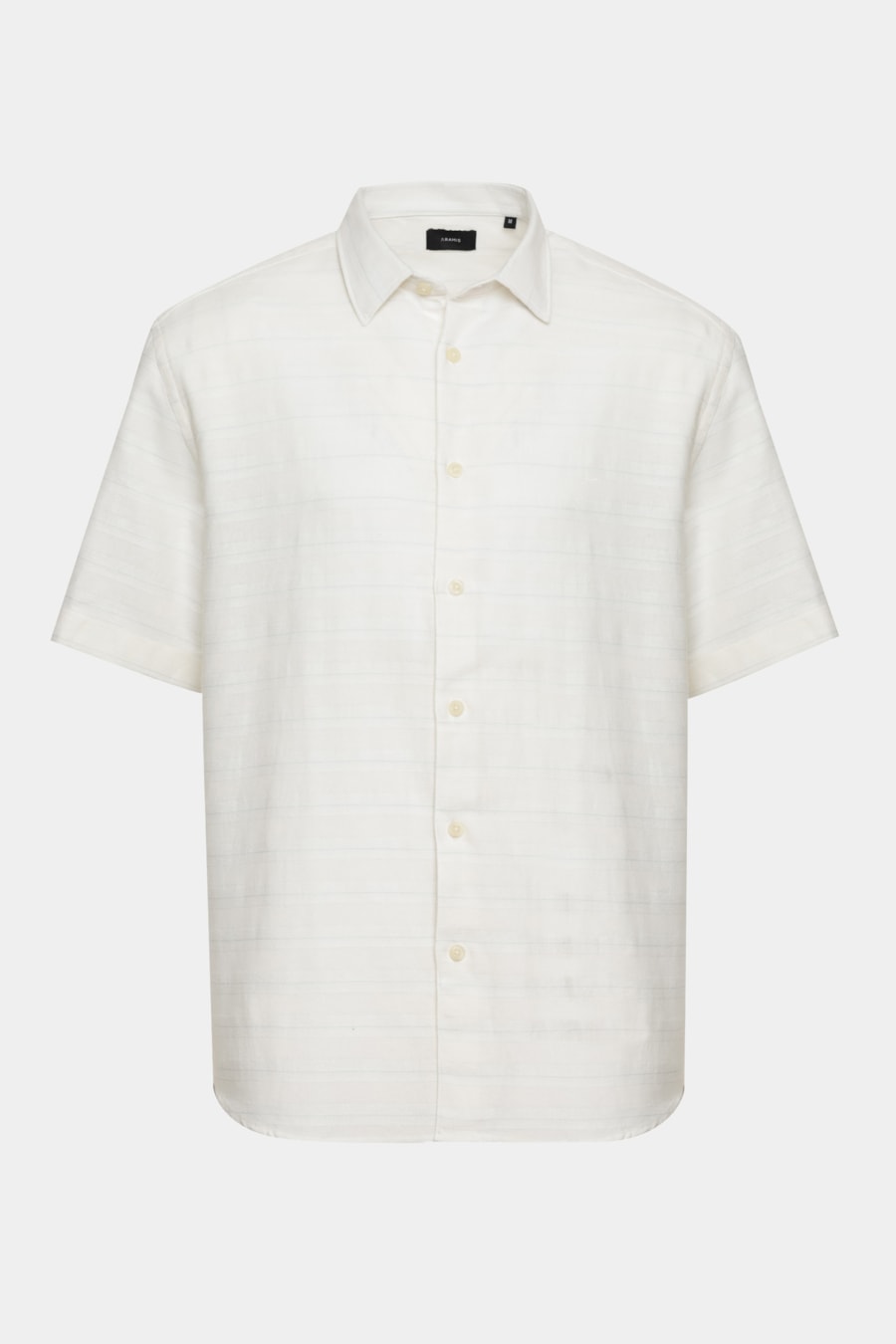 Camisa Manga Curta Regular Flamê Listrado Off White/Azul Claro — foto 5 de 6