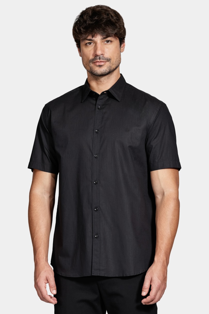 Camisa Manga Curta Regular Flame Preto