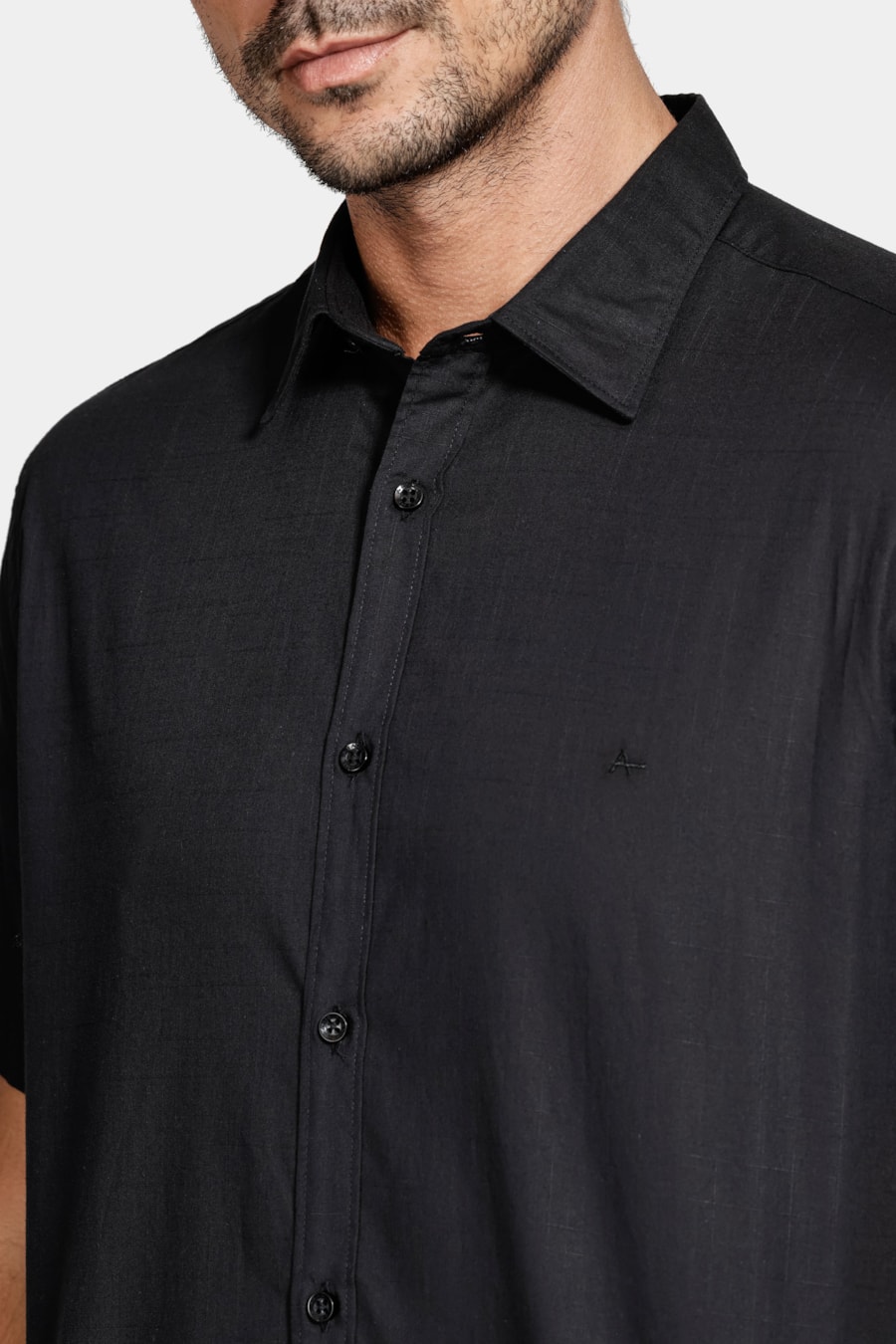 Camisa Manga Curta Regular Flame Preto — foto 3 de 6