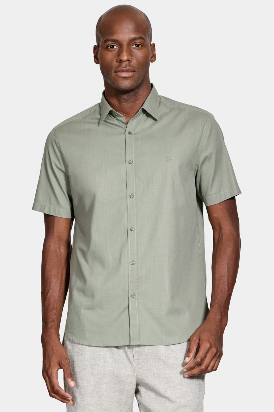 Camisa Manga Curta Regular Flame Verde Folha — foto 1 de 5