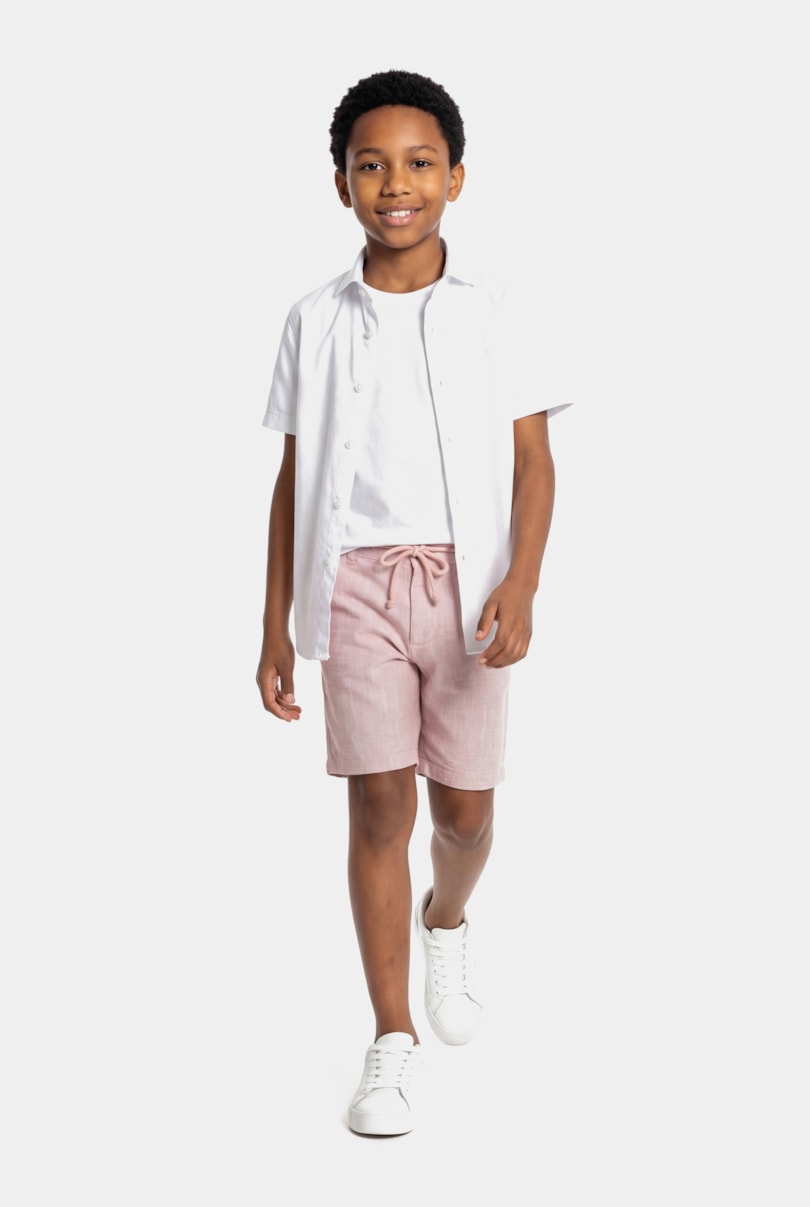 Camisa Manga Curta Regular Infantil Colors Branco