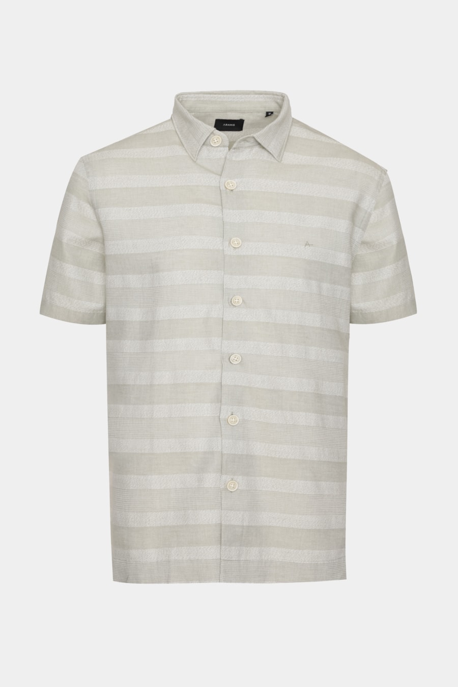 Camisa Manga Curta Regular Jacquard Horizontal Verde Pistache — foto 5 de 6