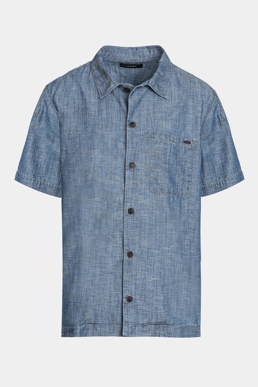 Camisa Manga Curta Regular Jeans em Liocel Azul Jeans — foto 6 de 6