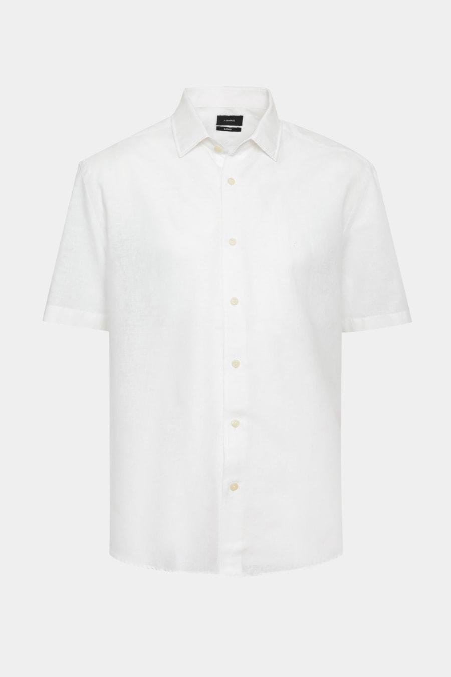 Camisa Manga Curta Regular Linho Algodão Branco — foto 5 de 5