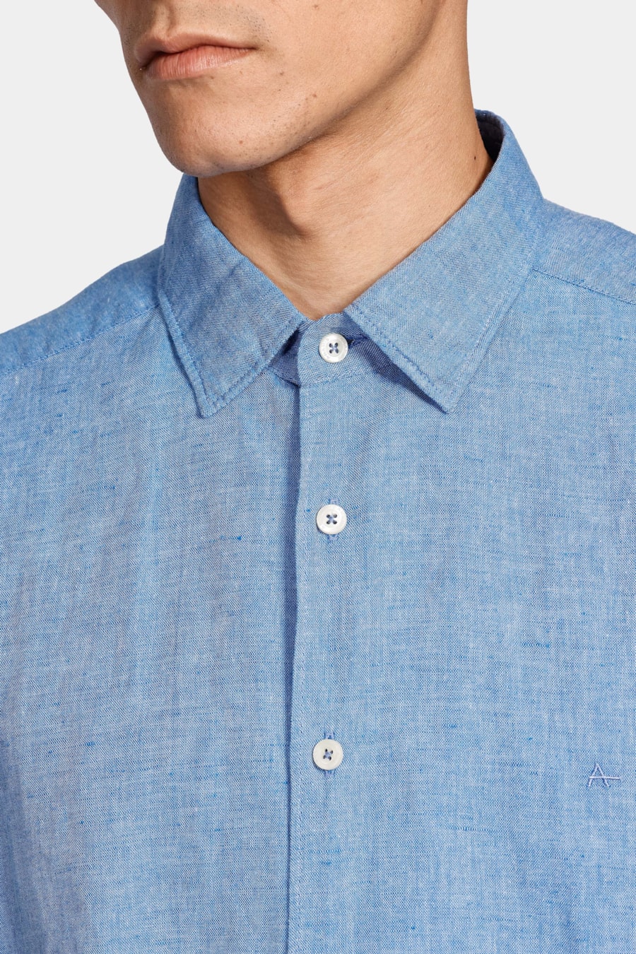 Camisa Manga Curta Regular Linho Algodão Martinelli Azul — foto 3 de 6