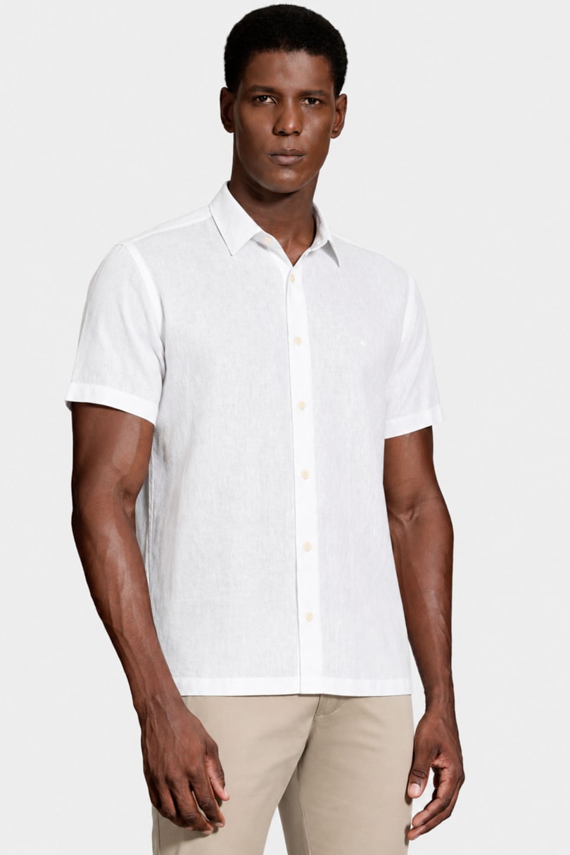 Camisa Manga Curta Regular Linho Martinelli Branco