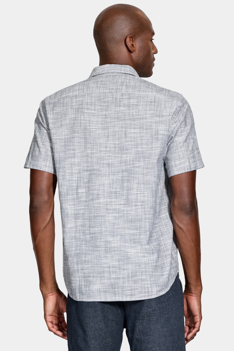 Camisa Manga Curta Regular Listrada Rustica Marinho/Branco — foto 4 de 6