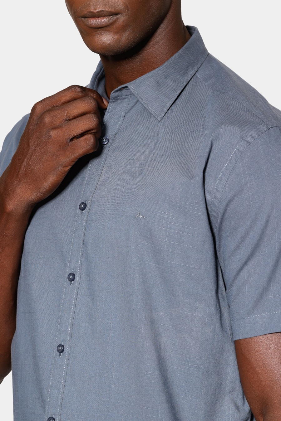 Camisa Manga Curta Regular Loop Flame Bosco Azul Indigo — foto 3 de 6