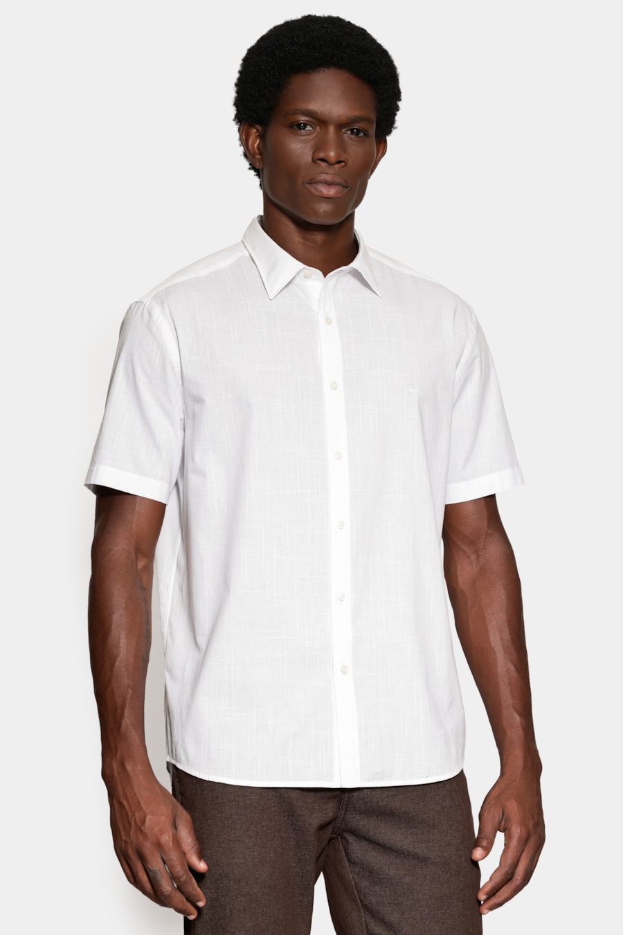 Camisa Manga Curta Regular Loop Flame Bosco Branco — foto 1 de 6