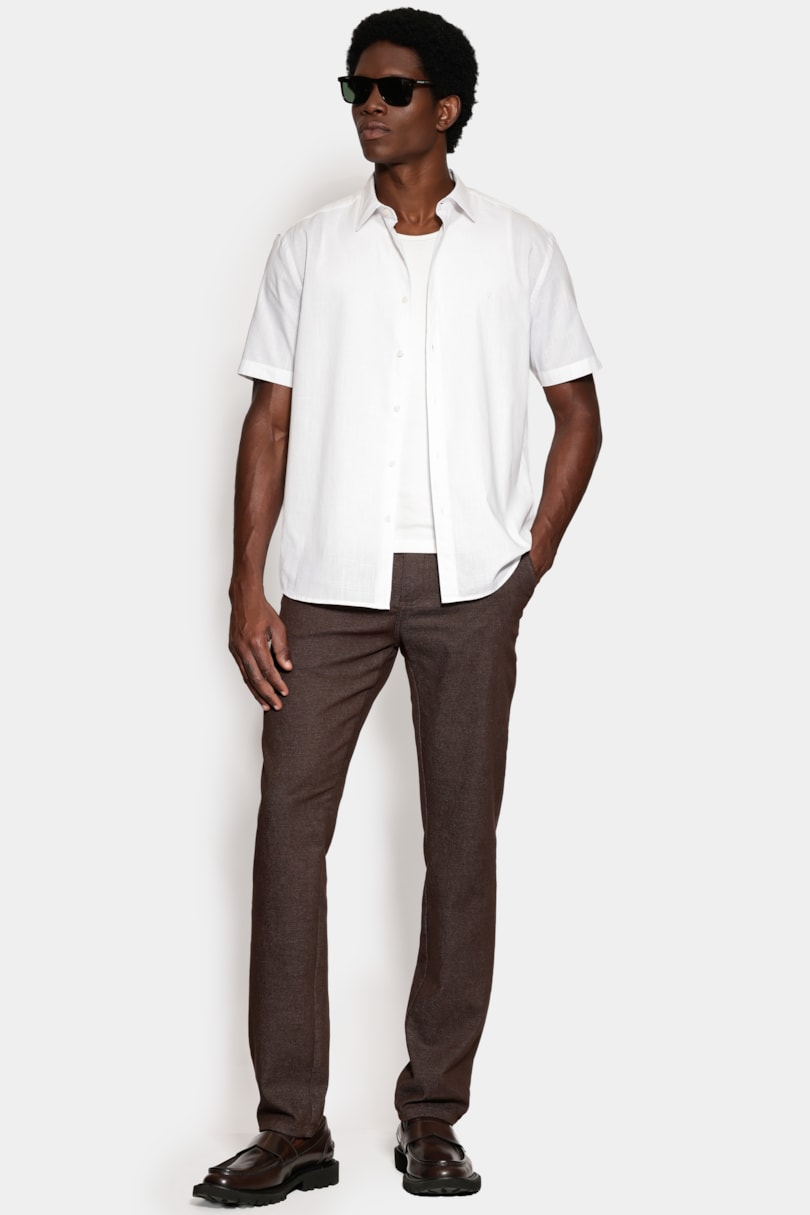 Camisa Manga Curta Regular Loop Flame Bosco Branco