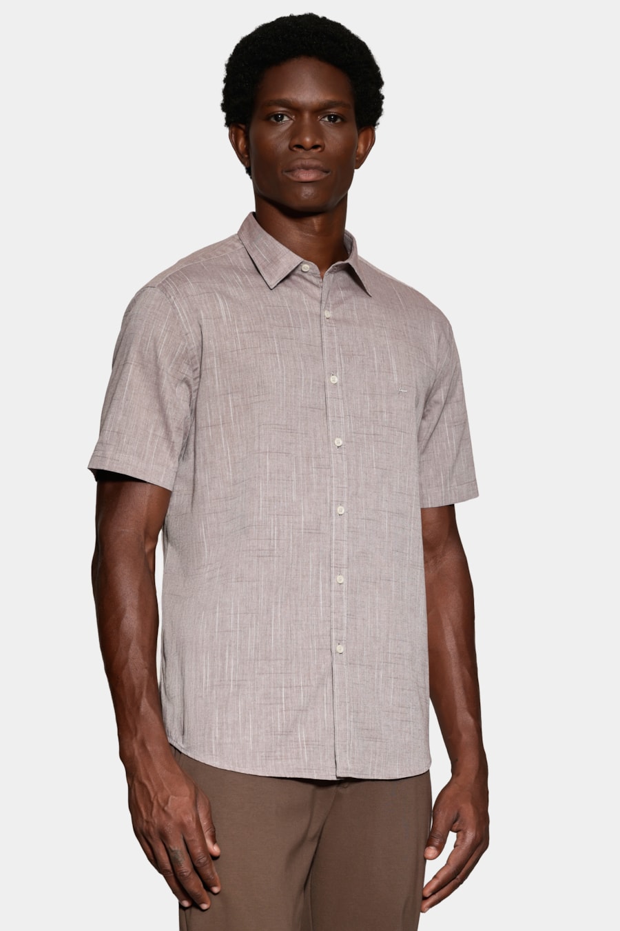 Camisa Manga Curta Regular Loop Flame Bosco Chocolate — foto 1 de 6